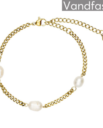 Annebrauner Panzer Pearl Armbånd 18k Guldbelagt