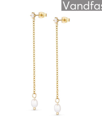 Annebrauner Pearl Chain øreringe 18k Guldbelagt