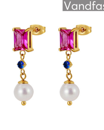 Annebrauner Pearl Queen Mix øreringe 18k Guldbelagt