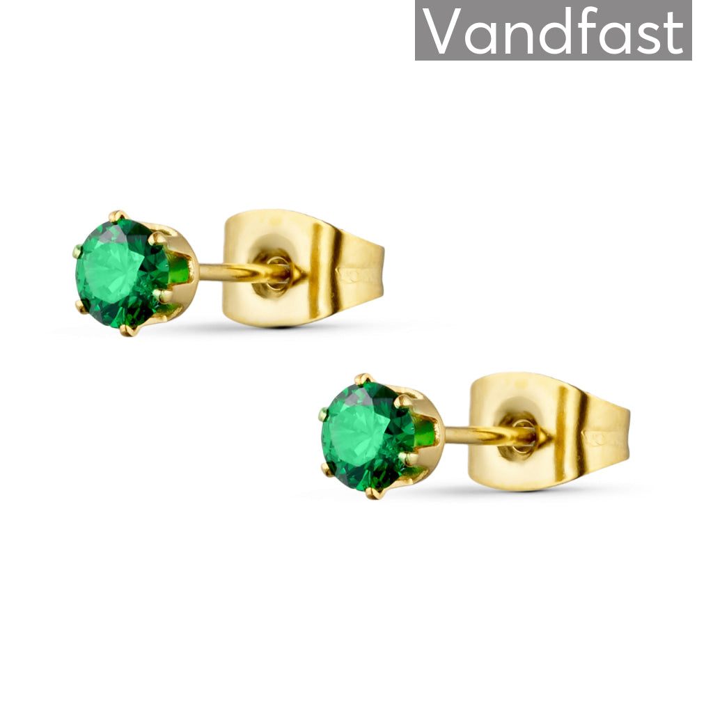Annebrauner Princess 4mm -green øreringe 18k Guldbelagt