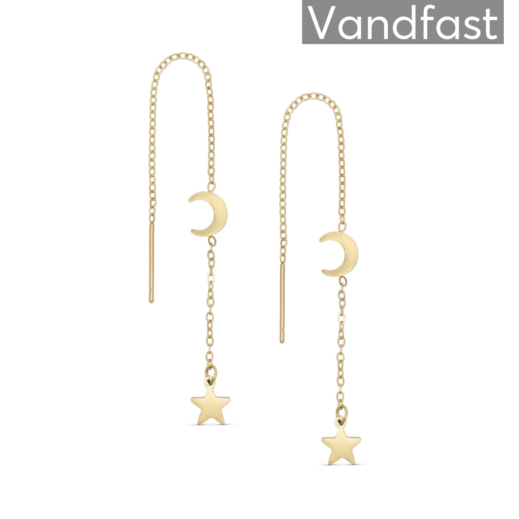 Annebrauner Star Moon øreringe 18k Guldbelagt