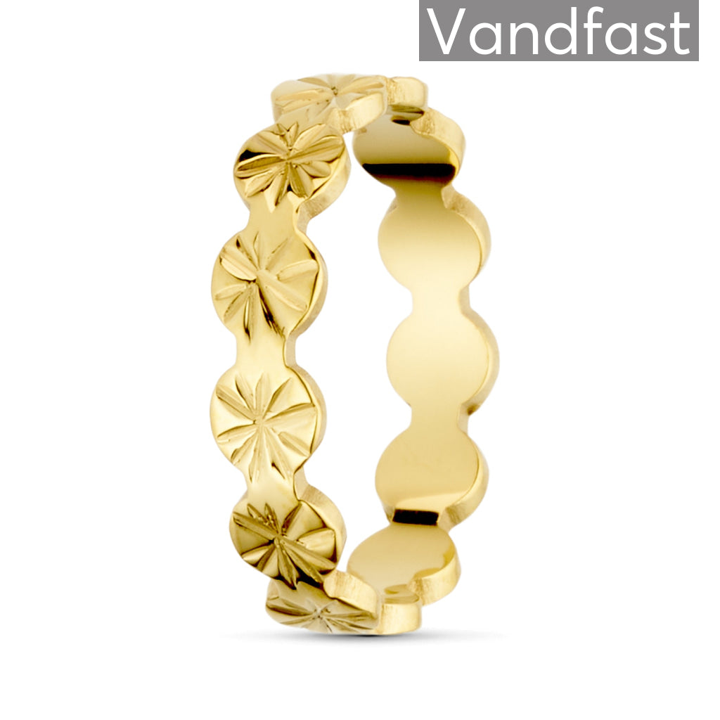 Annebrauner Sun Burst Flower Ring 18k Guldbelagt 51