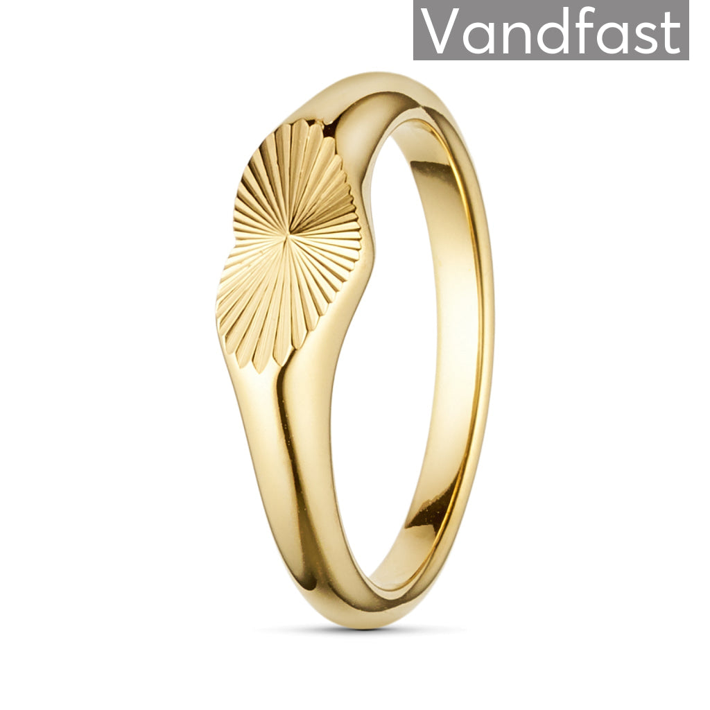Annebrauner Sun Burst Heart Ring 18k Guldbelagt 51