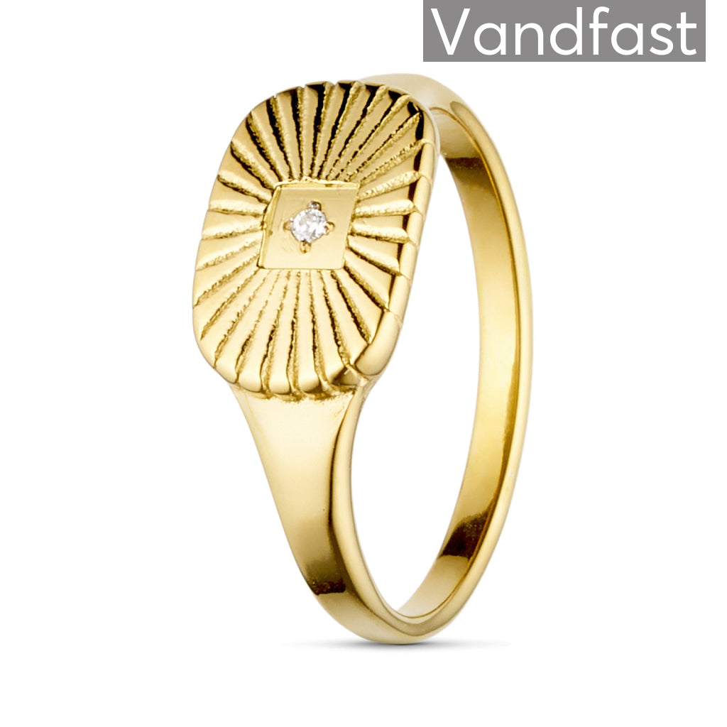 Annebrauner Sun Rays Burst Ring 18k Guldbelagt 52