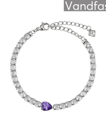 Annebrauner Tennis Paris Violet Armbånd