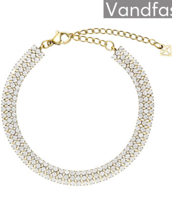 Annebrauner Tennis Triple Armbånd 18k Guldbelagt