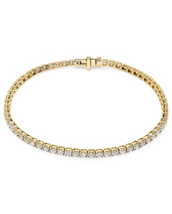Armbånd Diamante Tennis 14 Kt Hvidguld Med     Ct Lab-grown Diamanter