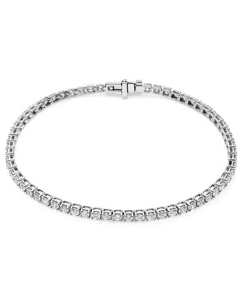 Armbånd Diamante Tennis 14 Kt Hvidguld Med     Ct Lab-grown Diamanter