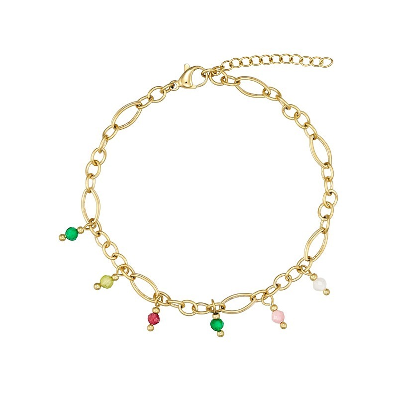 Armbånd Forgyldt Stål Med ædelsten