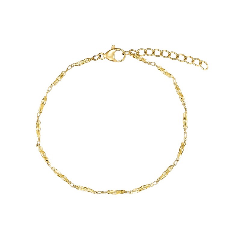 Armbånd   Stål  Belagt Med 14   Guld