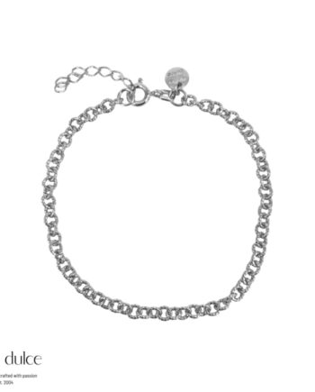 Baloo Anklet  Ankelkæde   Sterling Sølv Med Runde Led Med Linier    22     Cm