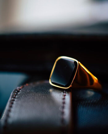 Black Onyx Signet Ring  Guld  Str    Herre Northern Legacy