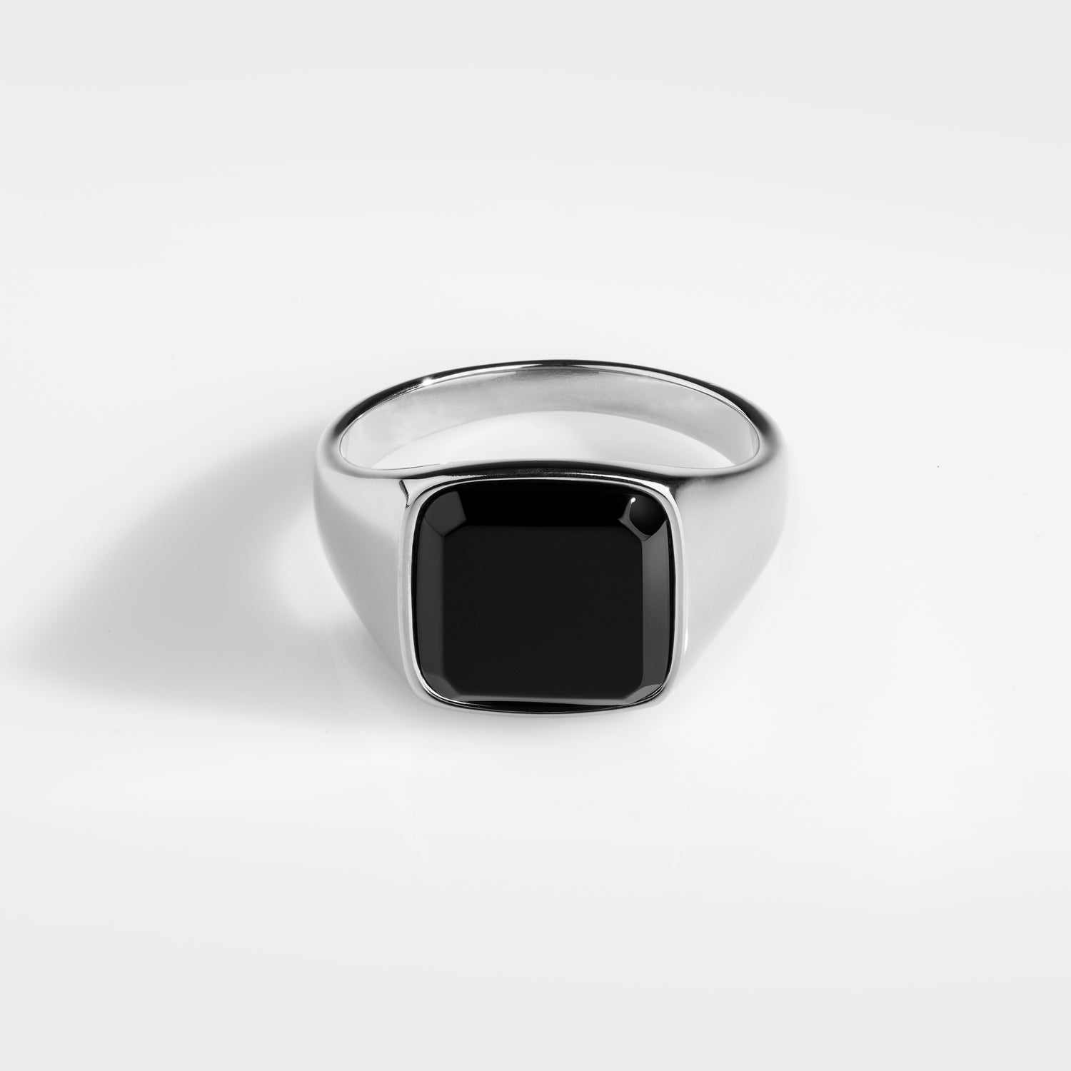 Black Onyx Signature Sølvtonet Ring Str  11 Herre Northern Legacy