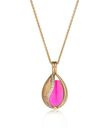 Blankt Smykke æg Med Pink Onyx
