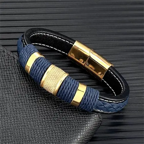 Blue Golden Brown Crawe Herrearmbånd
