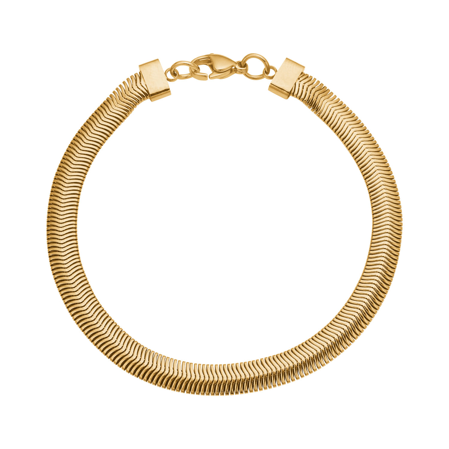 Bredt Herrearmbånd   Forgyldt Stål 20 Cm Langt