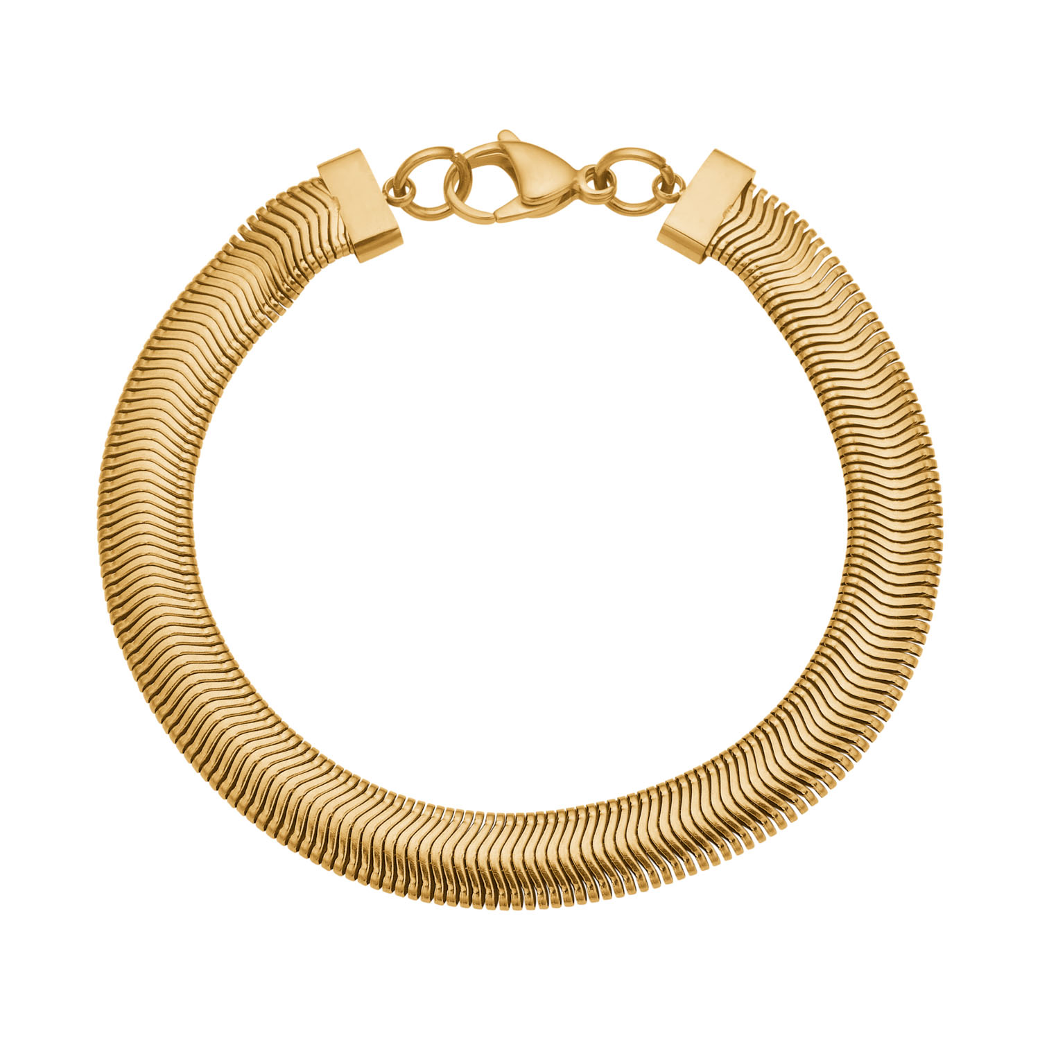 Bredt Herrearmbånd   Forgyldt Stål 20 Cm Langt