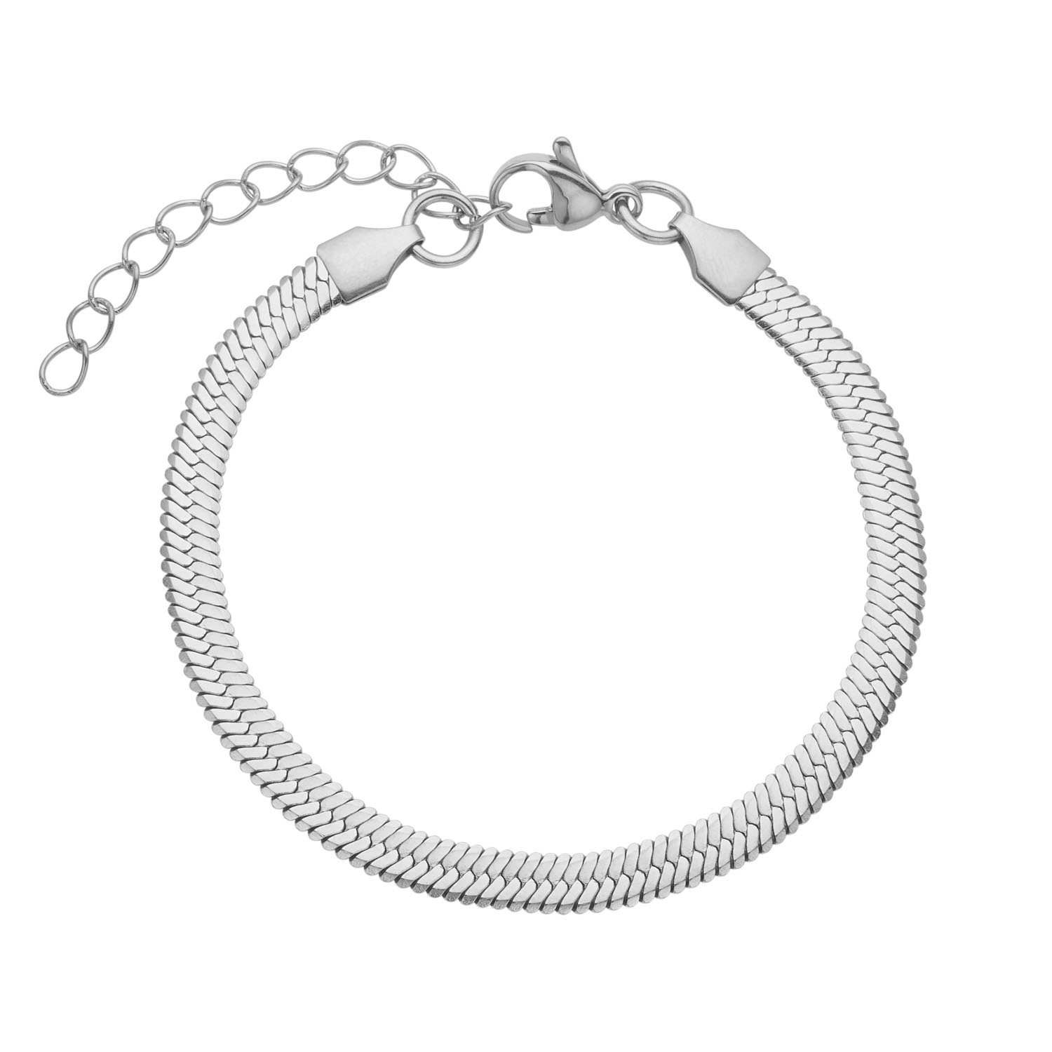 Bredt Slangearmbånd   Stål   Mm 18 Cm     Cm   Forlænger