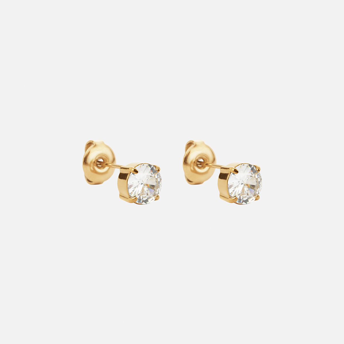 Classic Zirkon Studs øreringe 18k Guldbelagt 6mm
