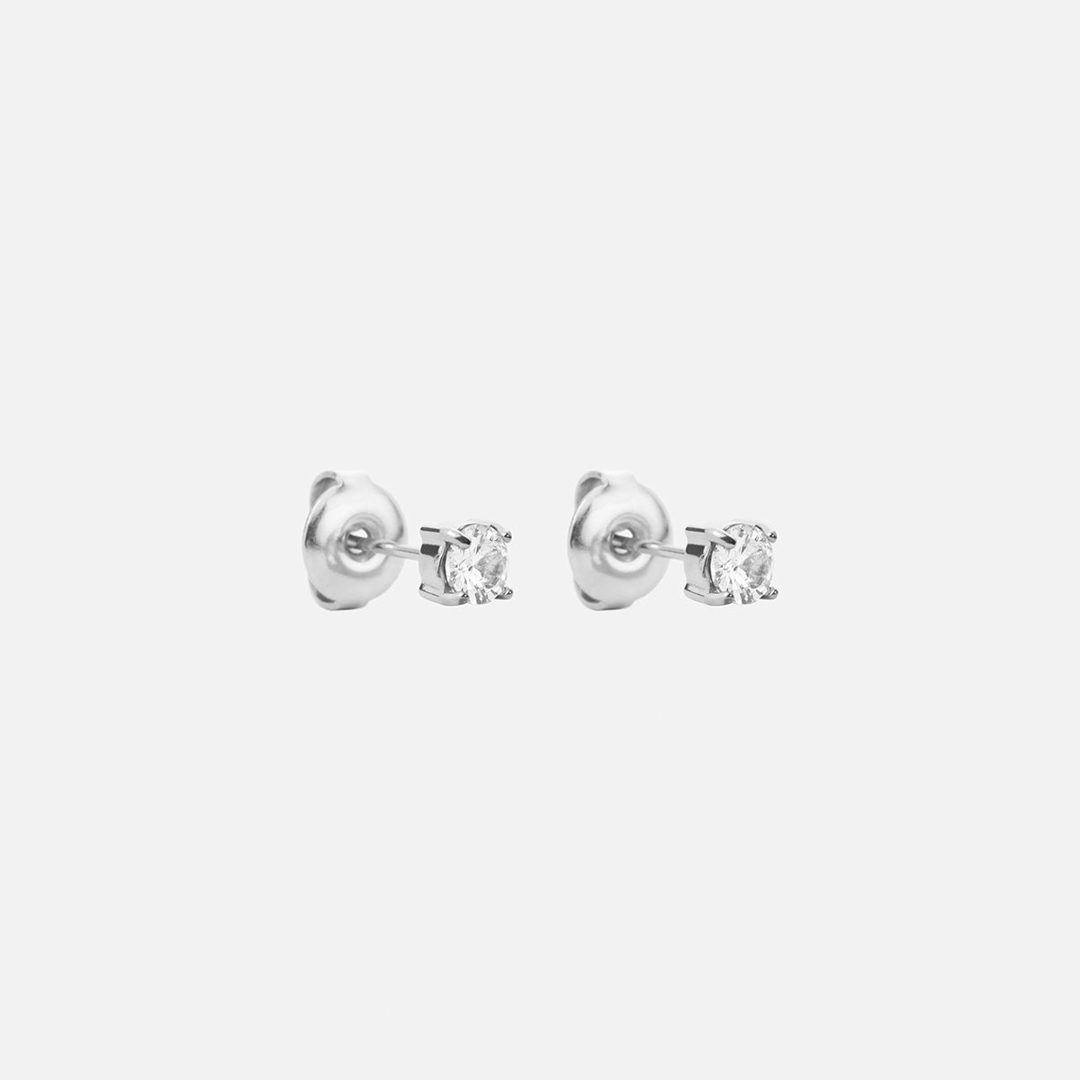 Classic Zirkon Studs øreringe Sølvfarvet 4mm