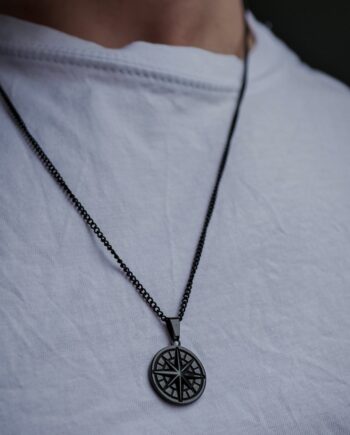 Compass Pendant      Sort  60 Cm Herre Northern Legacy