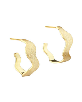 Dreamlit Wavy Hoop 18 Mm    Golden