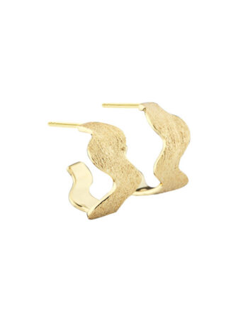 Dreamlit Wavy Hoop 14 Mm    Golden