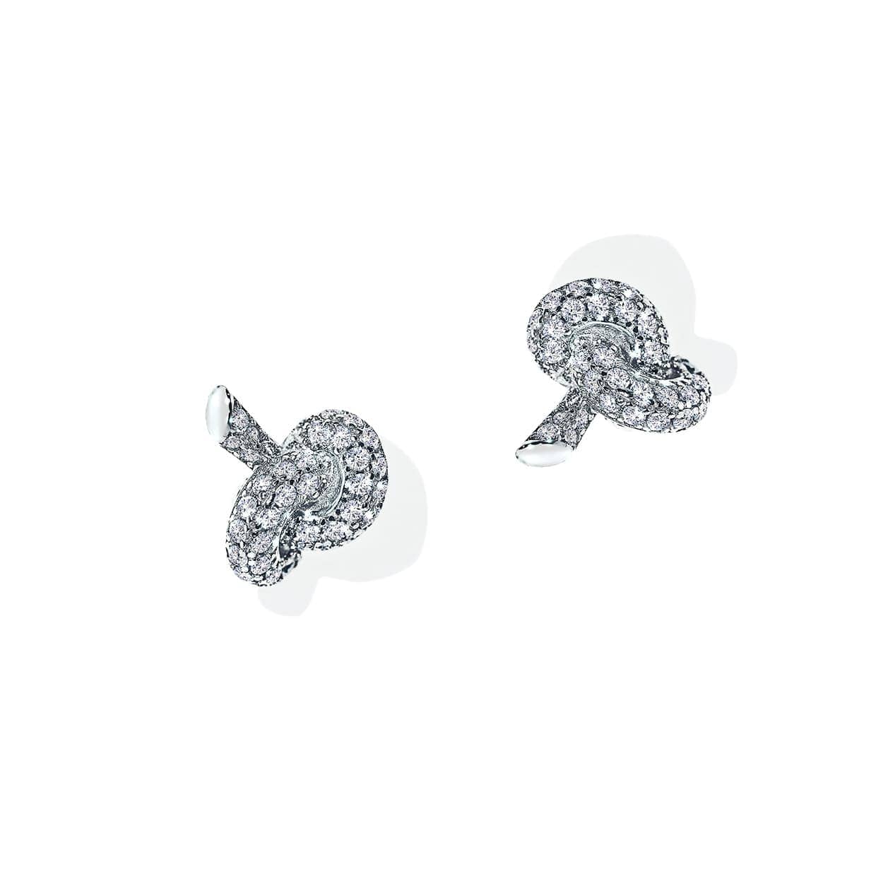 Equestrian Knot øreringe   Sterling Sølv Med Sten