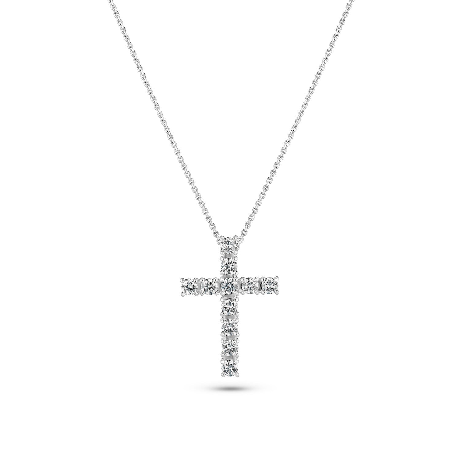 Halskæde Alba Croce 14 Kt Guld El Hvidguld 64 Ct Tw - Vs Lab-grown Diamanter