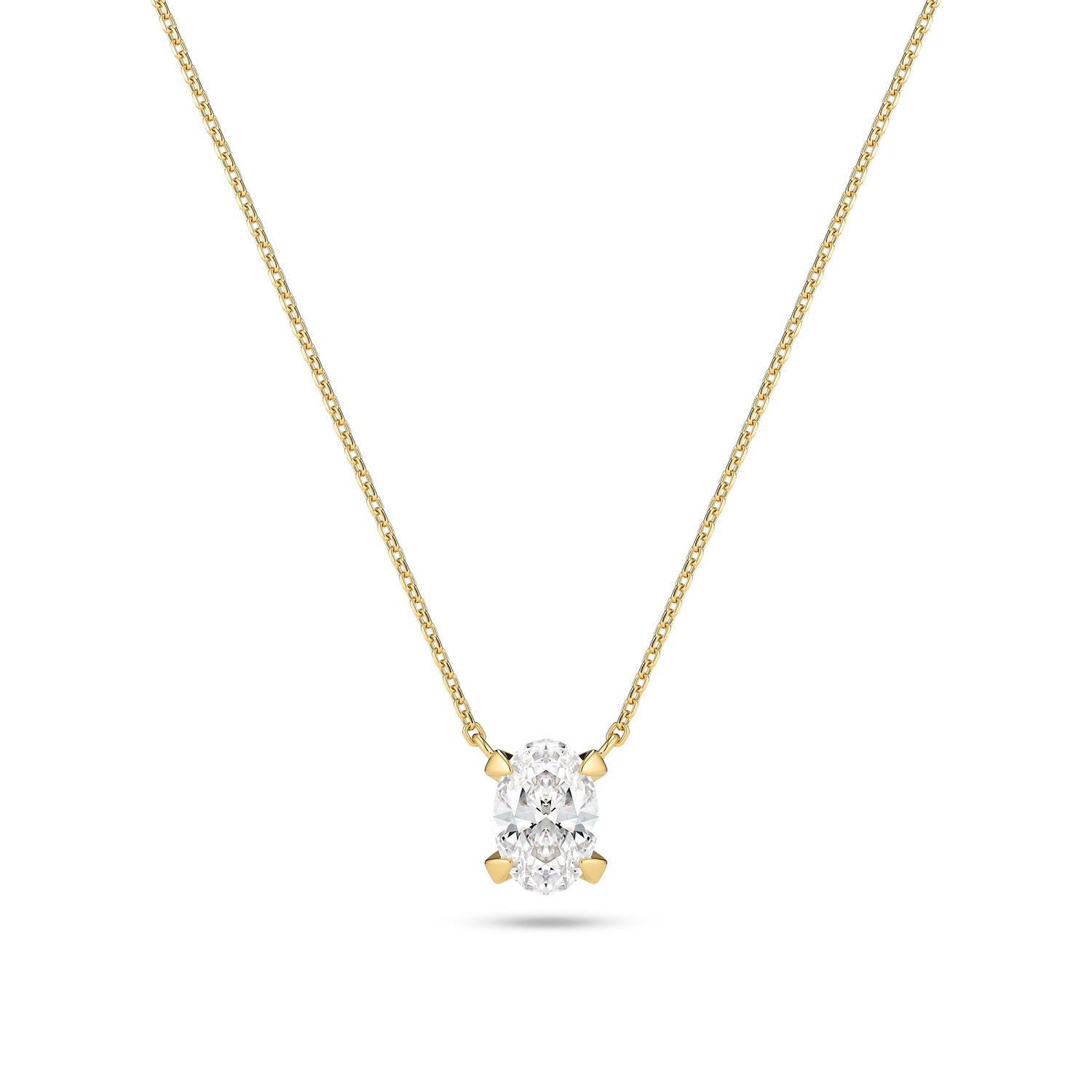 Halskæde Grace Ovale Solitaire 14 Kt Guld El Hvidguld 75 Ct Tw - Vs Lab-grown Diamant