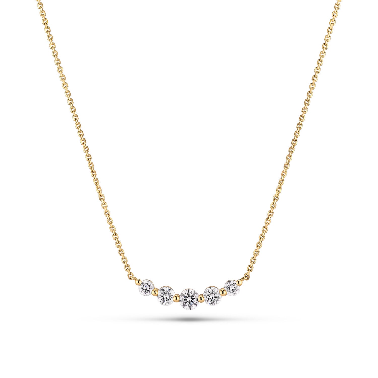 Halskæde Tiara 14 Kt Guld El Hvidguld 37- 46 Ct Tw - Vs Lab-grown Diamanter