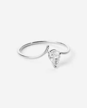 Ice Drop Zirkon Ring Sølvfarvet