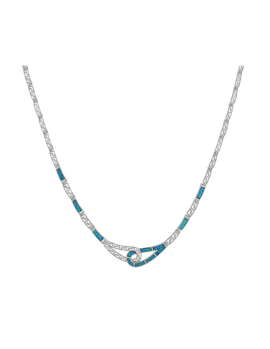 Iris Opal Halskæde Med Blå Opal Sten 925 Sterling Sølv Rhodium Belægning