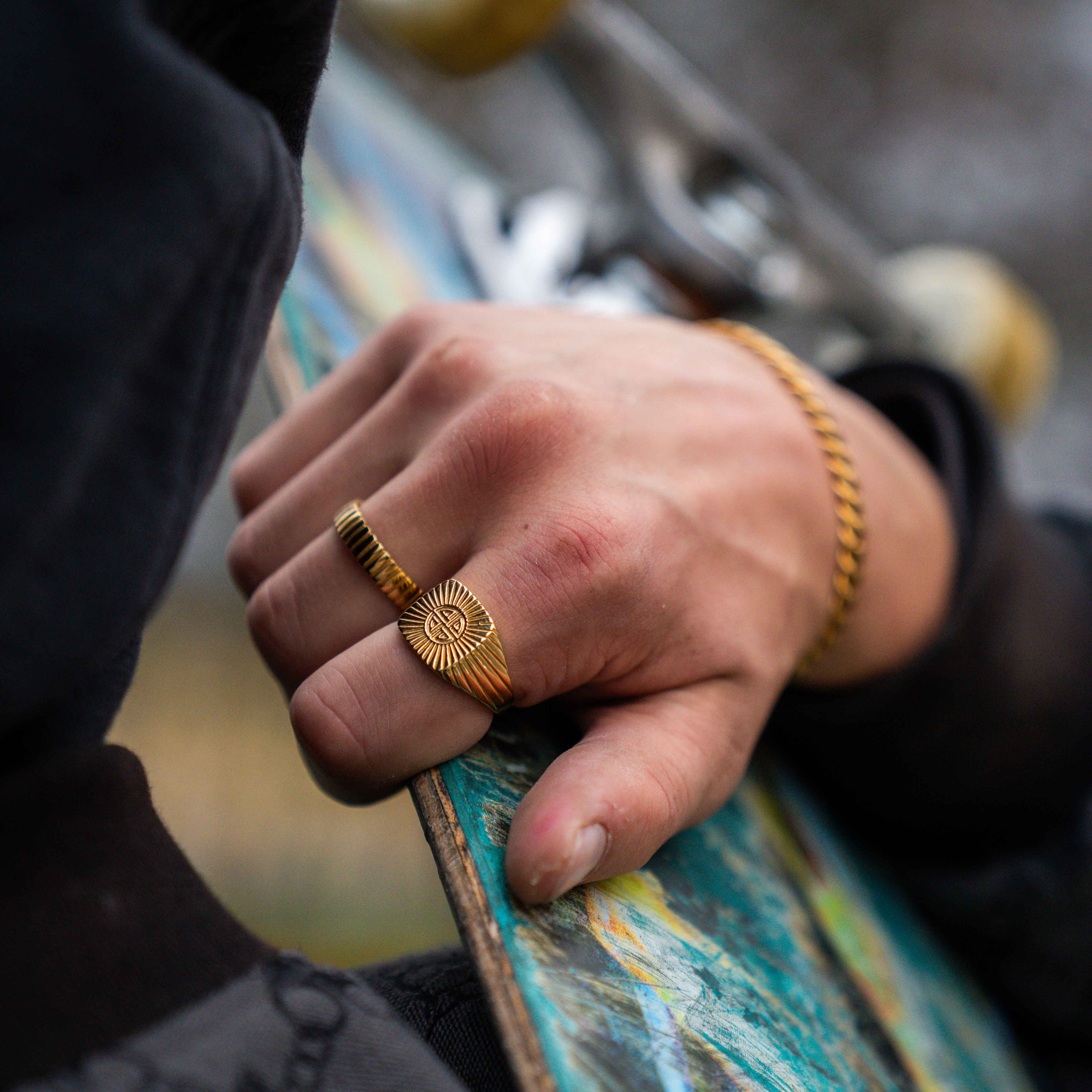 Knot Signet Ring  Guld  Str    Herre Northern Legacy