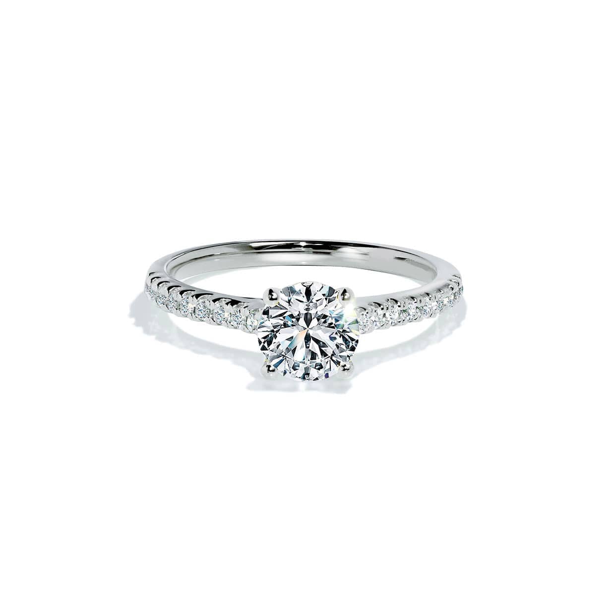 Love Solitaire Safir Og Diamant Forlovelsesring   Hvidguld 14k Guld   66