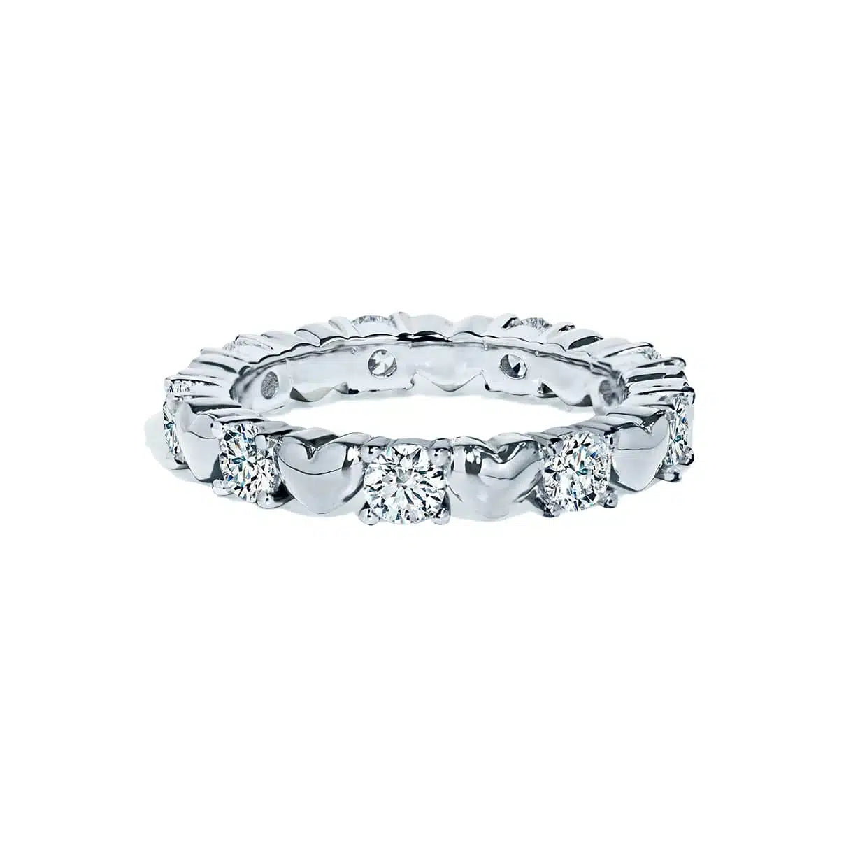 Loving Hjerte Ring   Sølv Med Sten Og Sølvhjerter 48