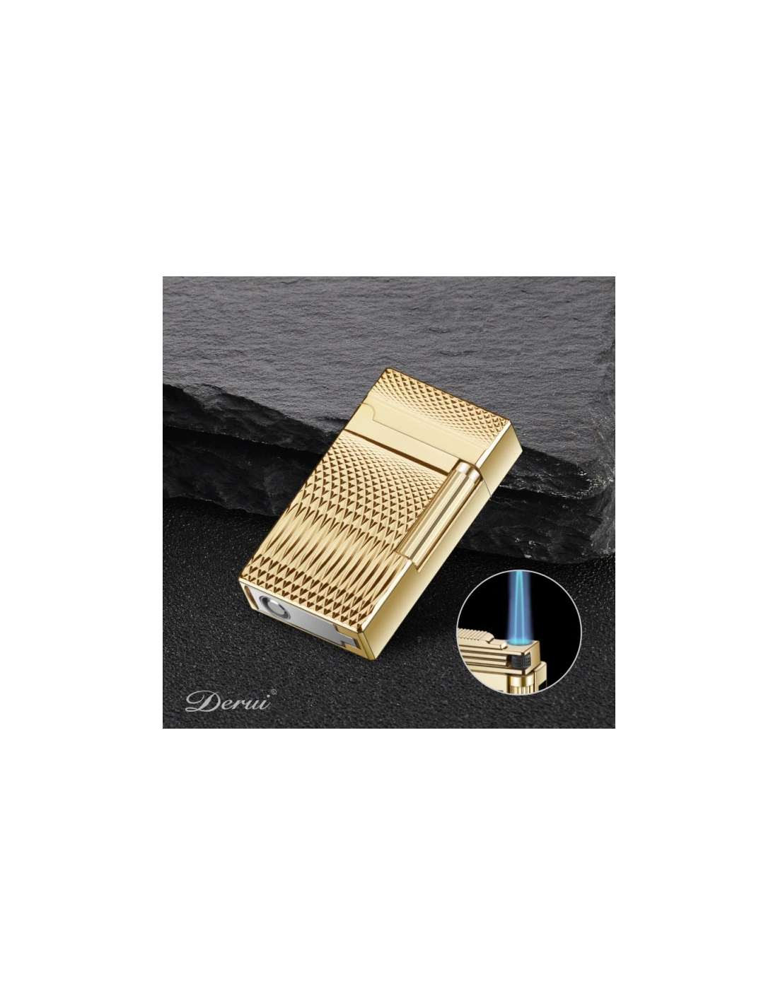 Luigi Ricci Quot Havana Quot Jet Lighter Af Derui Guld Cigar-og Cigaret Jet Flint Kvalitets Lighter Og Stormlighter Med Cigar Punch
