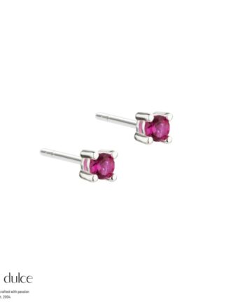 Mini Kaya Pink Earstud   Silver