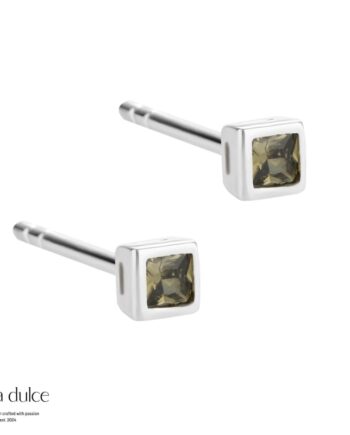Olive Square Earstud   Silver
