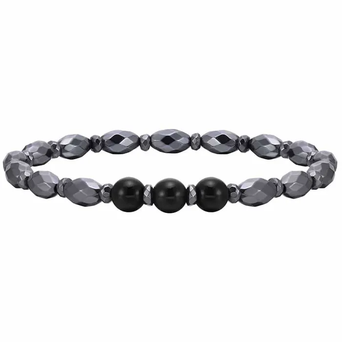 Ovale Hametitperler Herrearmbånd