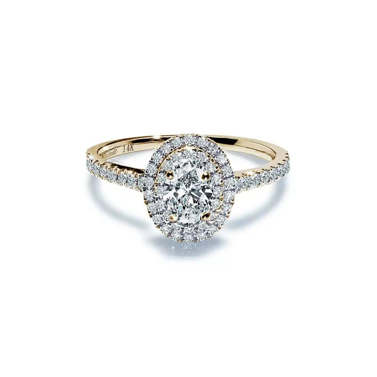 Oxford Dobbelt Oval Guld Ring 48