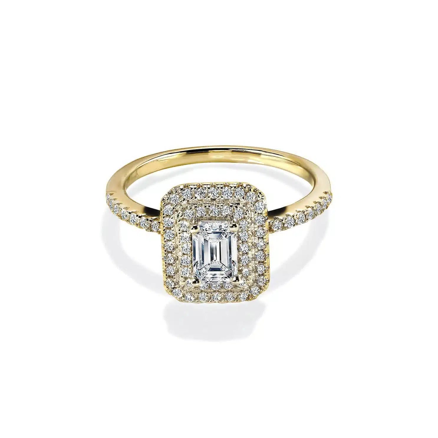 Oxford Emerald Cut Dobbelt Halo Ring 48