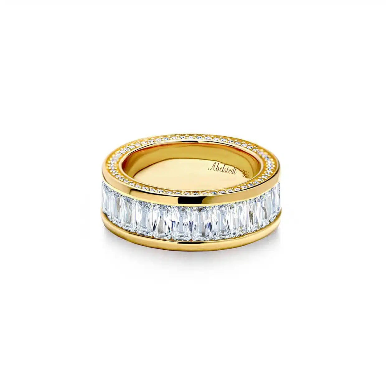 Oxford Emerald Eternity Ring Med Sidesten   Forgyldt Sterlingsølv 48