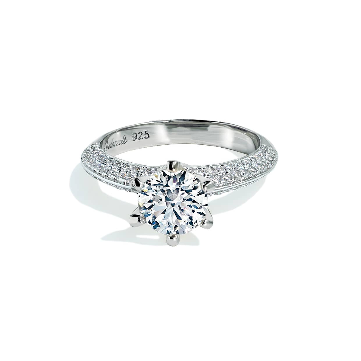 Oxford   Fatninger Solitaire Ring Med Sidesten 48