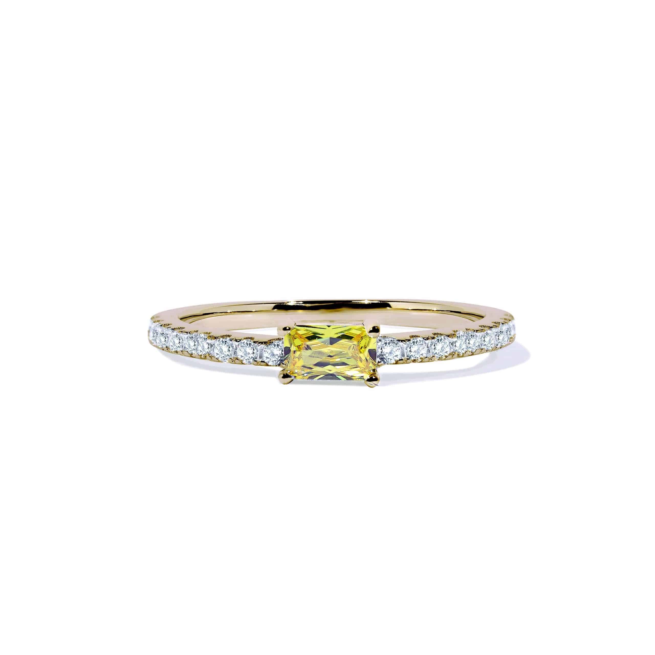 Oxford Gul Loveable Radiant Ring   Forgyldt Sterling Sølv 48