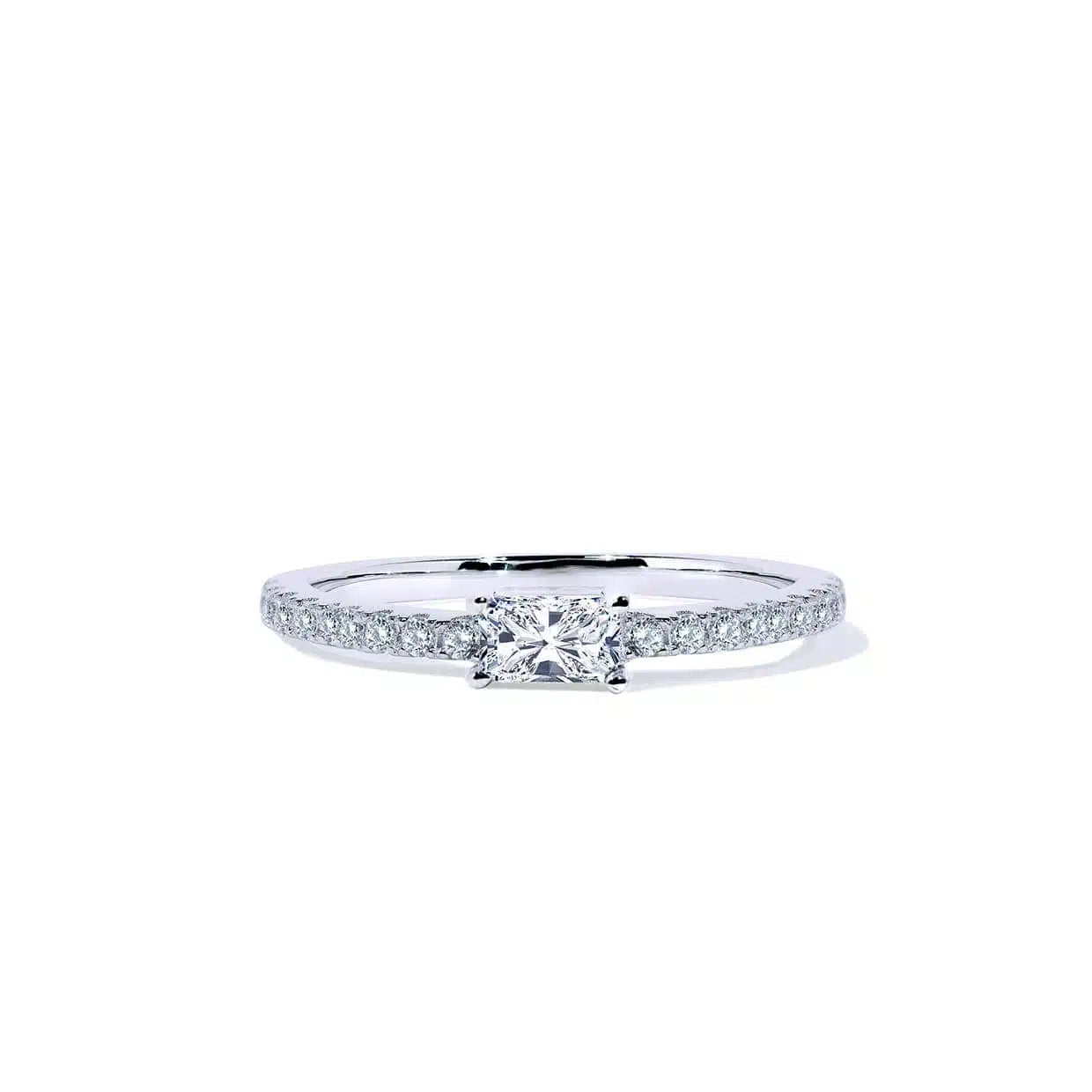 Oxford Loveable Ring Med Radiant Hvid Sten   Sterling Sølv 48