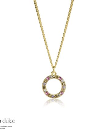 Pastel Circle Necklace   Golden