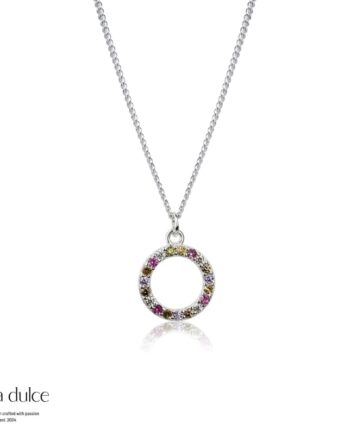 Pastel Circle Necklace   Silver