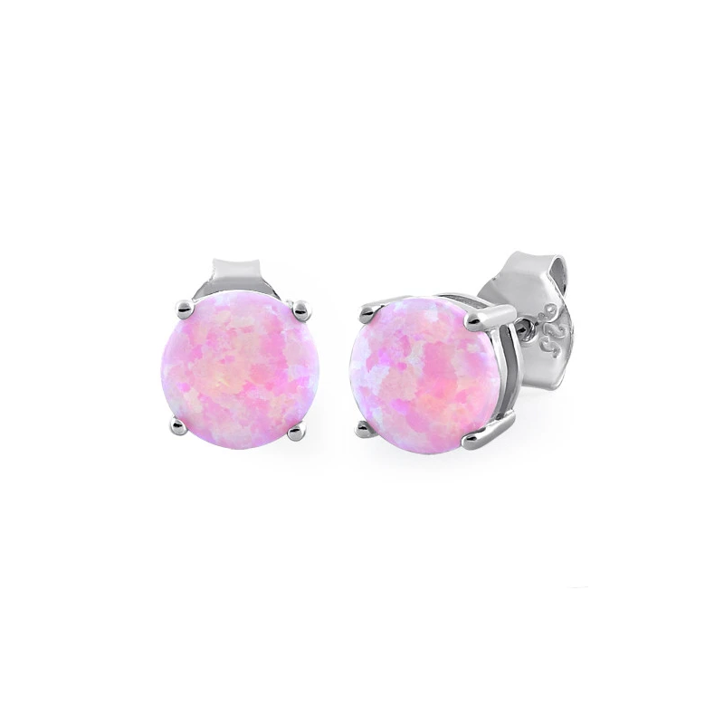 Pink Opal øreringe ørestikker Med 925 Sterling Sølv Rhodium Belægning