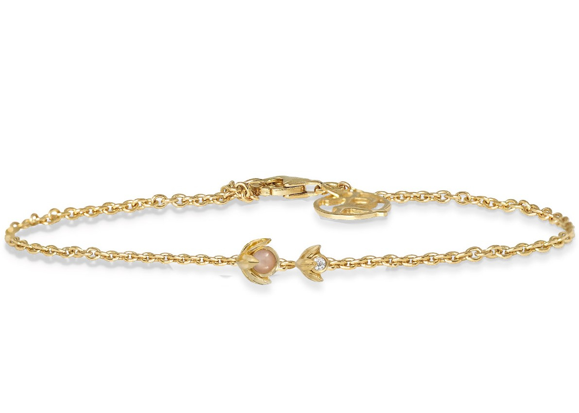 Rabinovich Armbånd Forgyldt Med Peach Månesten Water Lily